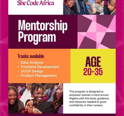 Call For Applications: She Code Africa Mentorship Program 2025 for Women in Tech