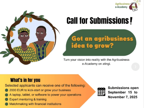 Apply Now: Agribusiness E-Academy Funding Programme 2025 (Up to €2,000 + Mentorship for Emerging Agripreneur)