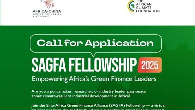 Sino-Africa Green Finance Alliance (SAGFA) Fellowship ( Fully Funded )