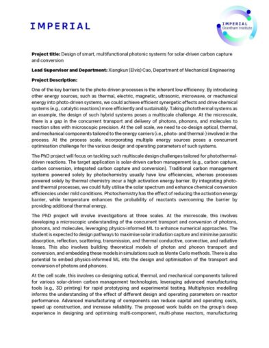 Grantham PhD opportunities