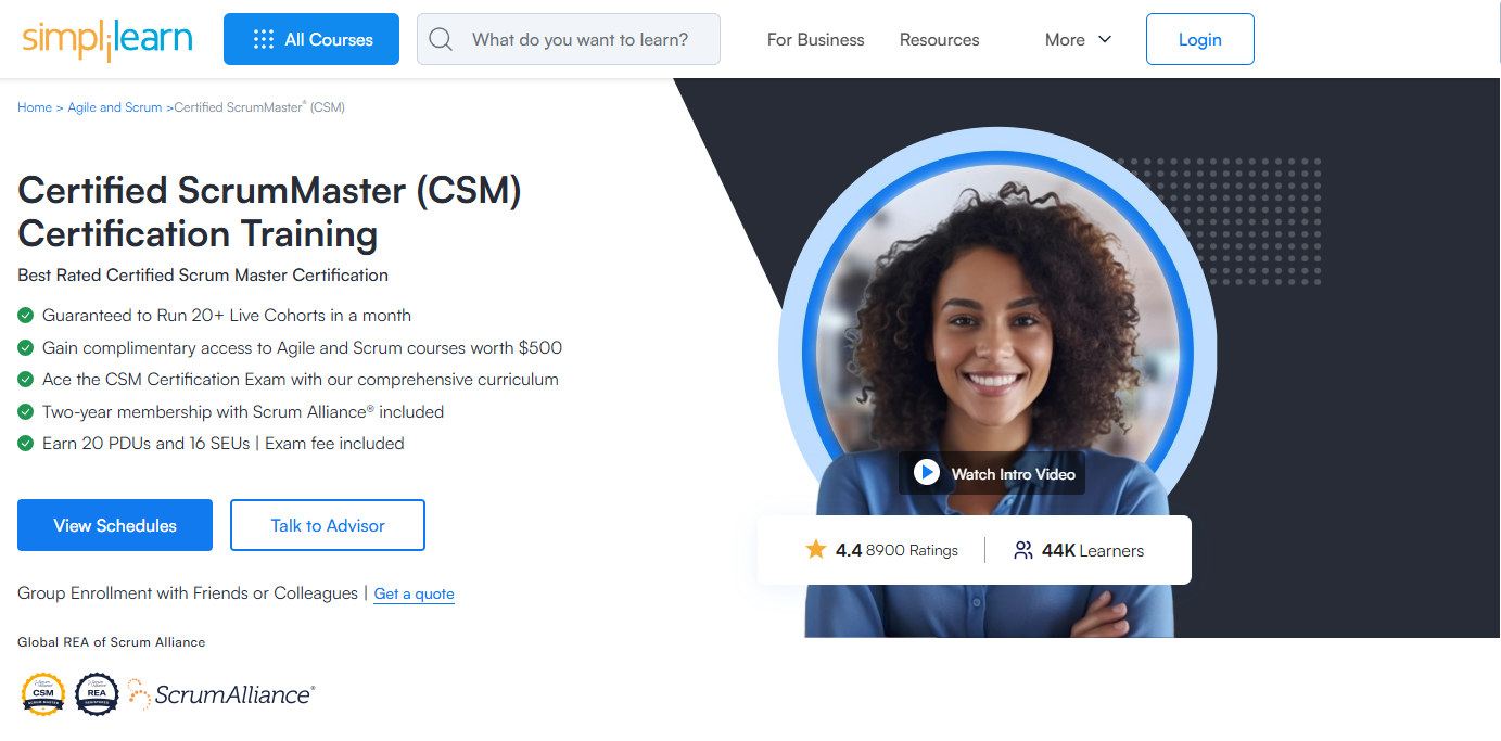 Scrum Master Training (Simplilearn)