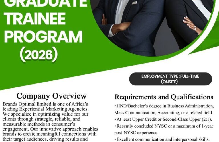 Brands Optimal Limited Graduate Trainee Programme 2026 GABATA Brands Optimal Limited Graduate Trainee Programme 2026 GABATA