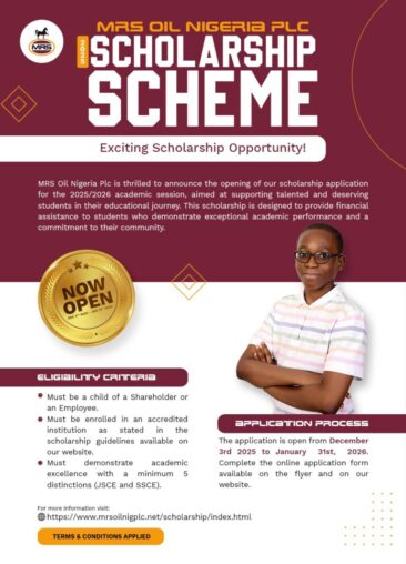 MRS Oil Nigeria Scholarship 2025/26