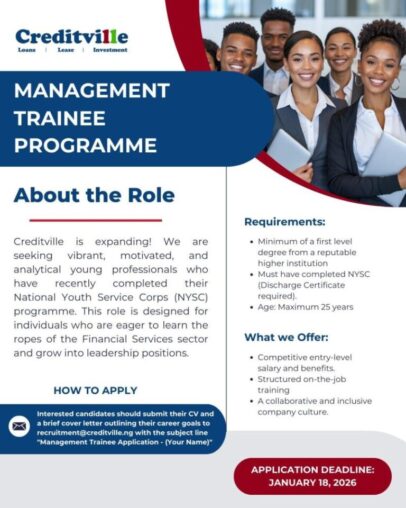 2026 Creditville Management Trainee Programme