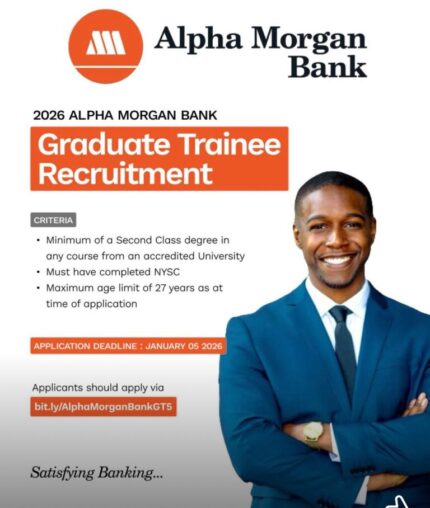 Alpha Morgan Graduate Trainee Recruitment 2026