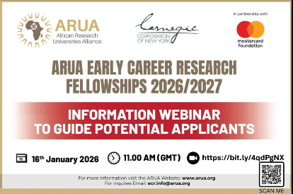 Call for Applications: ARUA Early Career Researcher Fellowship 2026