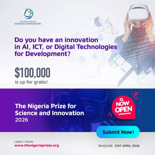Call For Applications: Nigeria LNG Limited (NLNG) Prize For Science : AI And Digital Innovation Solutions 2026 ($100,000 PRIZE)