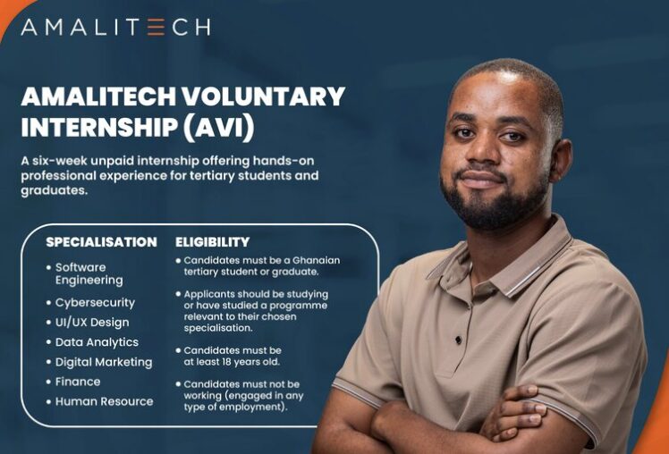 The AmaliTech Voluntary Internship (AVI) Programme 2026 for young Ghanaian students and recent graduates.