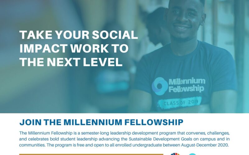 The United Nations Academic Impact/MCN Millennium Fellowship 2026/2027 for emerging Leaders worldwide.