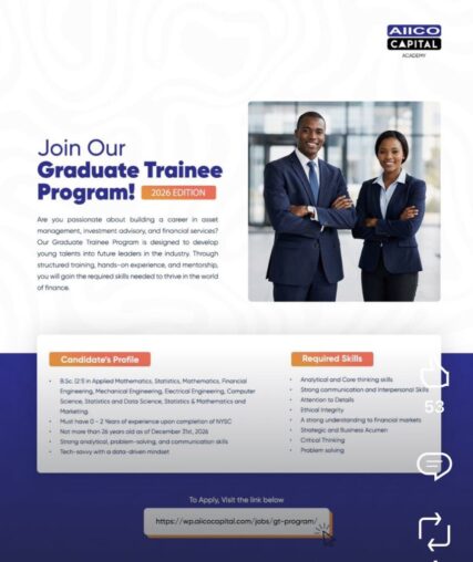 2026 AIICO Capital Graduate Trainee Program