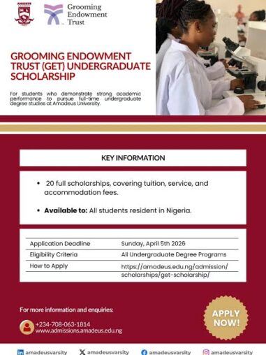 Grooming Endowment Trust Undergraduate Scholarship 2026