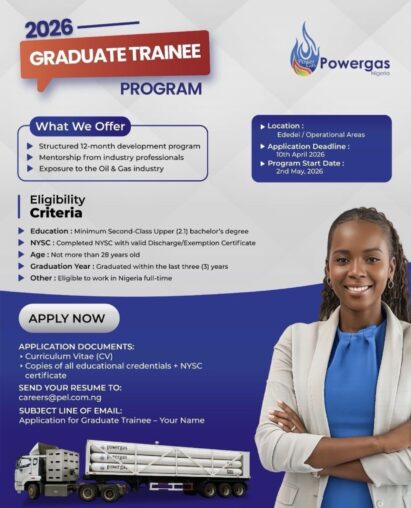 Powergas Nigeria Graduate Trainee Program 2026