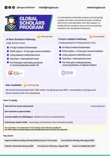 Apply Now: MySCU Global Scholars Program – Cohort 1